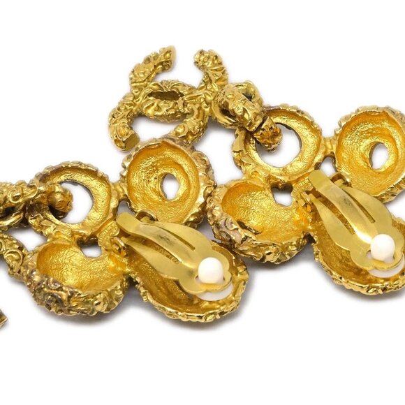 Chanel Dangle Earrings Clip-On Gold 93A 114023 - Picture 3 of 4